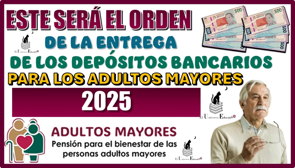 ESTE SERÁ EL ORDEN DE LA ENTREGA DE LOS DEPÓSITOS BANCARIOS PARA LOS ADULTOS MAYORES | 2025 