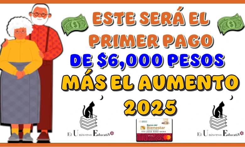 ESTE SERÁ EL PRIMER PAGO DE $6,000 PESOS + EL AUMENTO DE LA PENSIÓN BIENESTAR PARA ESTE AÑO 2025 