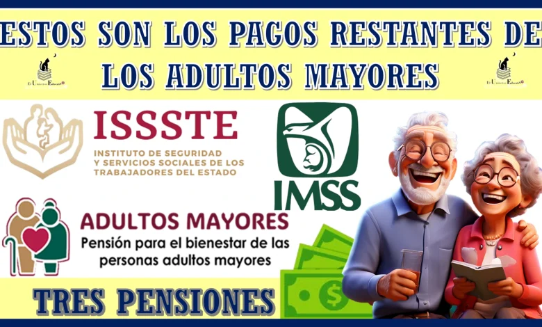 ESTOS SON LOS PAGOS RESTANTES DE LOS ADULTOS MAYORES: PENSIÓN BIENESTAR, PENSIÓN IMSS, PENSIÓN ISSSTE 