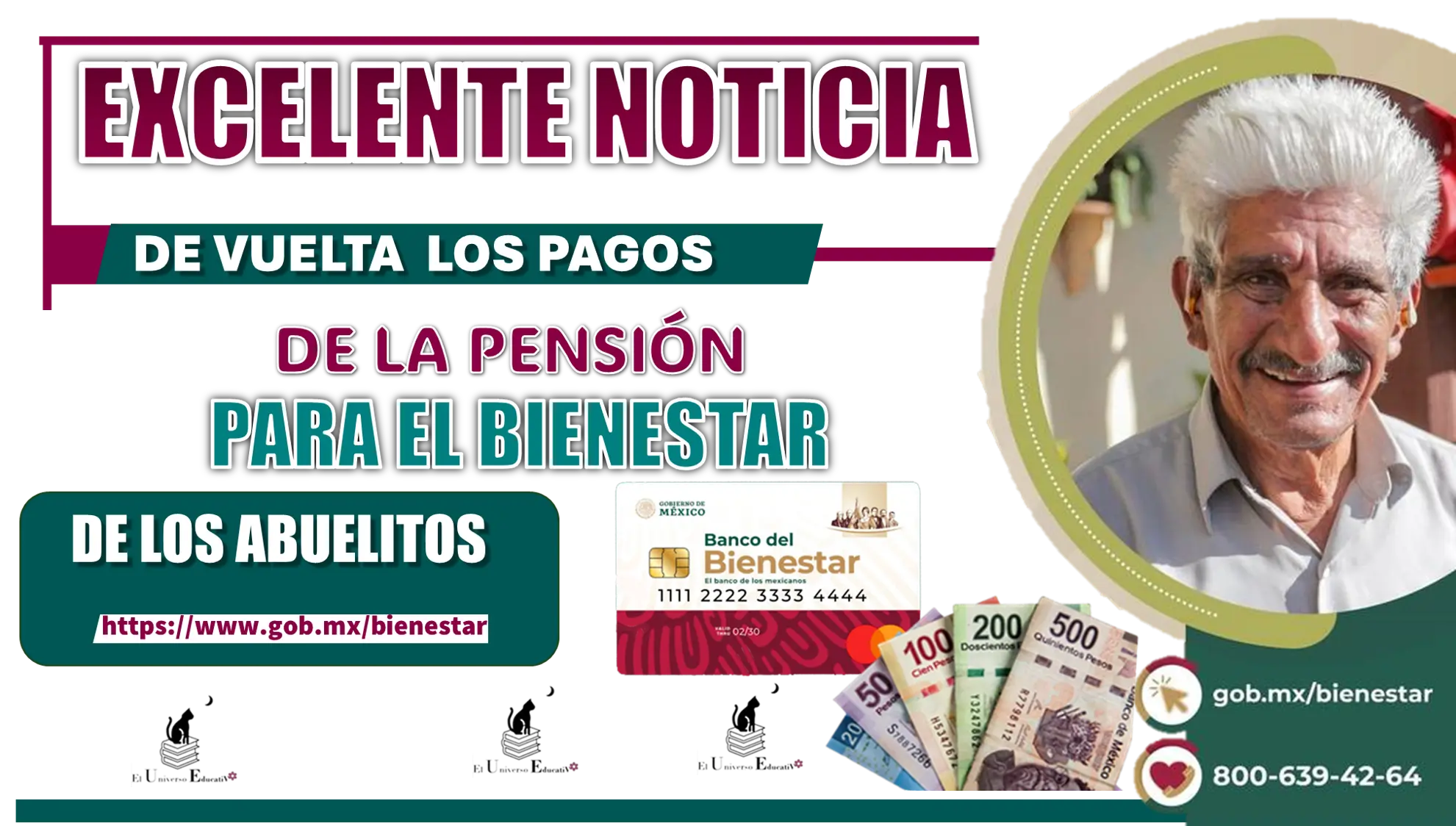 EXCELENTE NOTICIA | DE VUELTA LOS PAGOS DE LA PENSIÓN PARA EL BIENESTAR DE LOS ABUELITOS