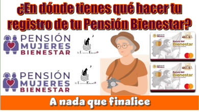 ¿En dónde tienes qué hacer tu registro de tu Pensión Bienestar?...A nada que finalice
