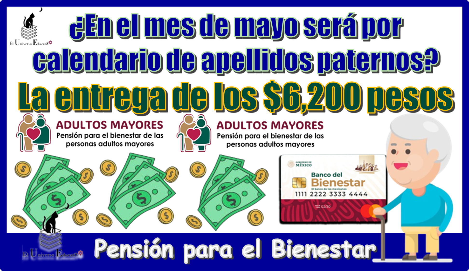 ¿En el mes de mayo será por calendario de apellidos paternos la entrega de los $6,200 pesos? | Pensión para el Bienestar 