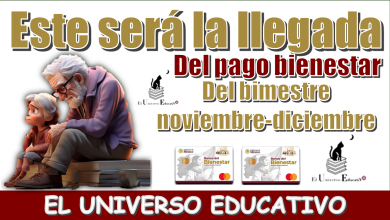Esta será la llegada del pago bienestar del bimestre noviembre-diciembre