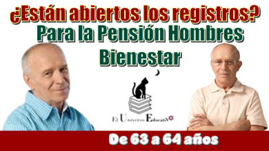 ¿Están abiertos los registros para la Pensión Hombres Bienestar de 63 a 64 años?
