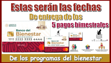 Estas serán las fechas de entrega de los 5 pagos bimestrales de los programas del bienestar