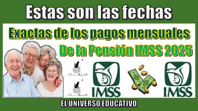 Estas son las fechas exactas de los pagos mensuales de la Pensión IMSS 2025 