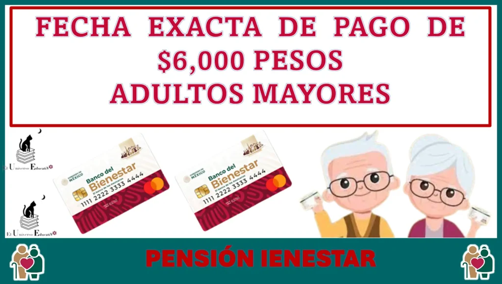 FECHA EXACTA DEL PAGO DE $6,000 PESOS | ADULTOS MAYORES | PENSIÓN BIENESTAR