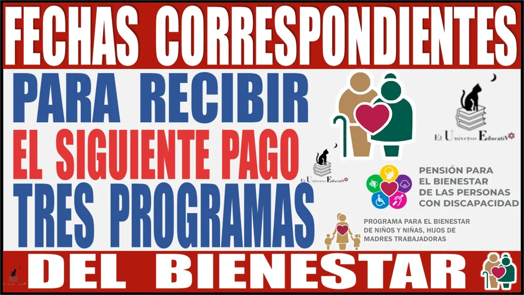 FECHAS CORRESPONDIENTES PARA RECIBIR EL SIGUIENTE PAGO | TRES PROGRAMAS DEL BIENESTAR | 2024 