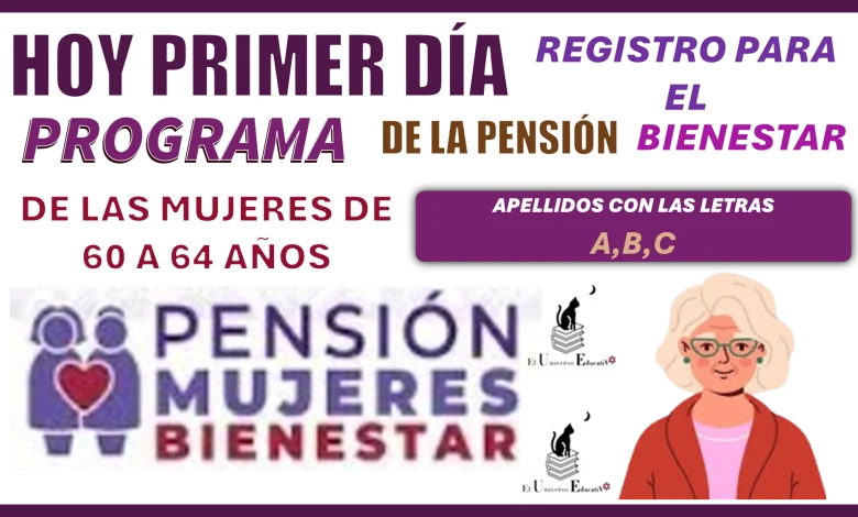 HOY PRIMER DÍA DE REGISTRO PARA EL PROGRAMA DE LA PENSIÓN BIENESTAR DE LAS MUJERES DE 60 A 64 AÑOS...APELLIDOS CON LAS LETRAS A, B, C 