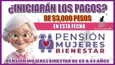 ¿INICIARÁN LOS PAGOS DE $3,000 PESOS EN ESTA FECHA? | PENSIÓN MUJERES BIENESTAR DE 60 A 64 AÑOS