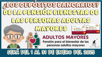 LOS DEPÓSITOS BANCARIOS DE LA PENSIÓN BIENESTAR DE LAS PERSONAS ADULTAS MAYORES SERÁ DEL 1 AL 31 DE ENERO DEL 2025