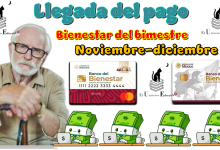 Llegada del pago bienestar del bimestre noviembre-diciembre