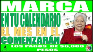 MARCA EN TU CALENDARIO | EL MES EN EL QUE COMENZARÁN LOS PAGOS DE $6,000 PESOS | PENSIÓN BIENESTAR