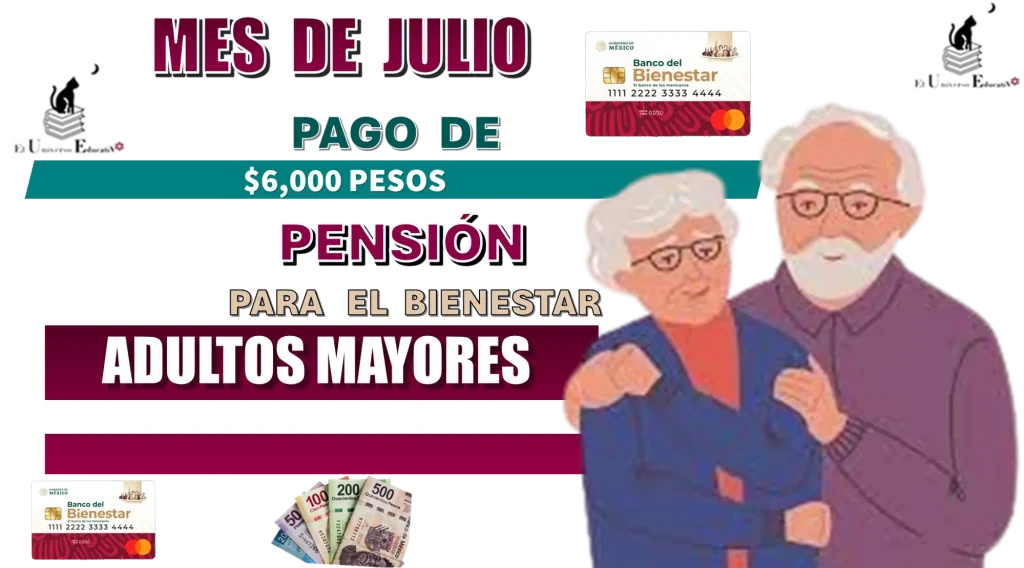 MES DE JULIO | PAGO DE $6,000 PESOS | PENSIÓN PARA EL BIENESTAR | ADULTOS MAYORES 