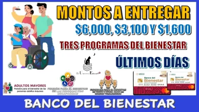 MONTOS A ENTREGAR DE $6,000, $3,100 Y $1,600 PESOS DE LOS TRES PROGRAMAS DEL BIENESTAR | ÚLTIMOS DÍAS 