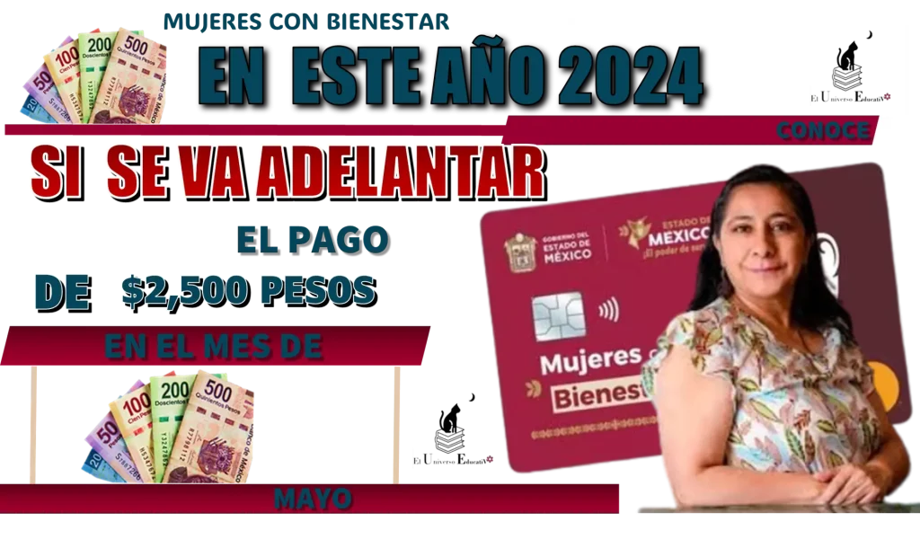 MUJERES CON BIENESTAR EN ESTE AÑO 2024 | CONOCE SI SE VA A ADELANTAR EL PAGO DE $2,500 PESOS EN EL MES DE MAYO 