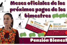 Meses oficiales de los próximos pagos de los bimestre de la Pensión Bienestar