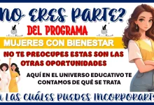 ¿NO ERES PARTE DEL PROGRAMA MUJERES CON BIENESTAR?, NO TE PREOCUPES ESTÁS SON LAS OTRAS OPORTUNIDADES A LAS CUÁLES PUEDES INCORPORARTE 