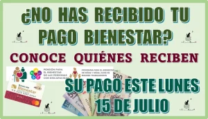 ¿NO HAS RECIBIDO TU PAGO BIENESTAR? | CONOCE QUIÉNES RECIBEN SU PAGO BIENESTAR EL DIA LUNES 15 DE JULIO 