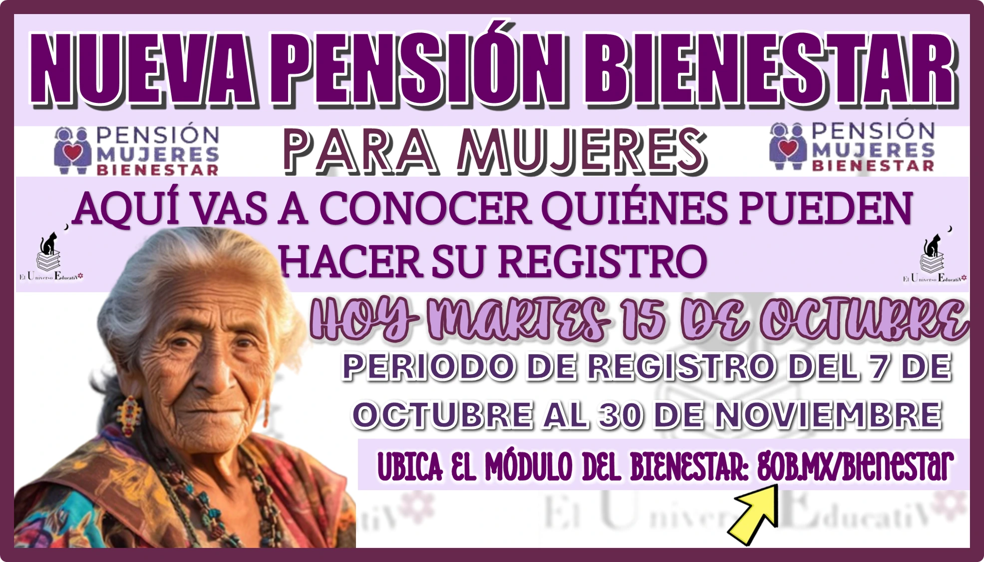 NUEVA PENSIÓN BIENESTAR PARA MUJERES | AQUÍ VAS A CONOCER QUIÉNES PUEDEN HACER SU REGISTRO EL DÍA DE HOY MARTES 15 DE OCTUBRE 