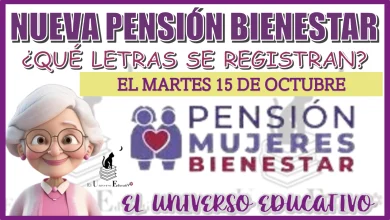 NUEVA PENSIÓN BIENESTAR | ¿QUÉ LETRAS SE REGISTRAN EL MARTE 15 DE OCTUBRE?…