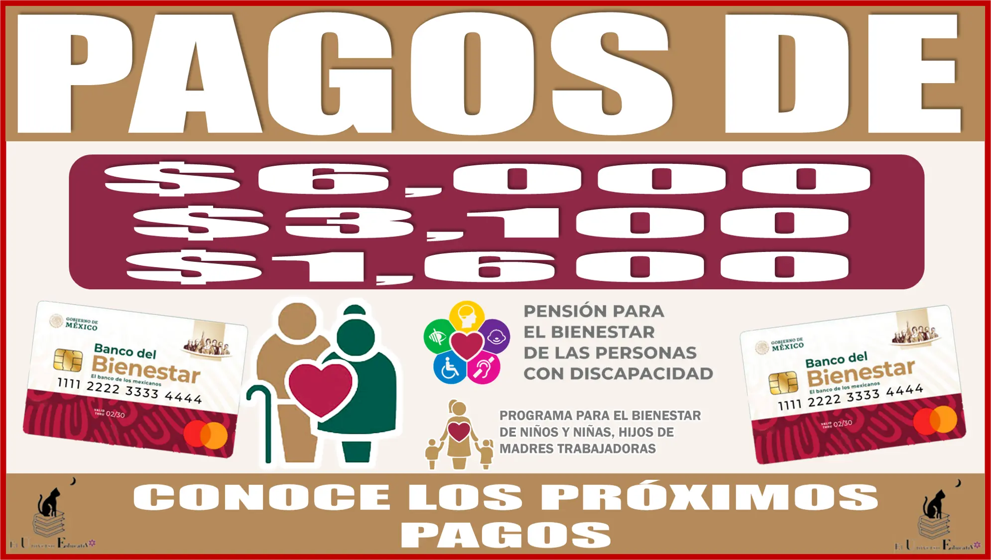 PAGOS DE | $6,000, $3,100. $1,600 PESOS | CONOCE LOS PRÓXIMOS PAGOS 