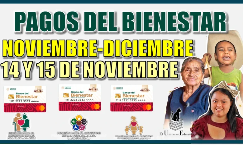 PAGOS DEL BIENESTAR DEL BIMESTRE NOVIEMBRE-DICIEMBRE | 14 Y 15 DE NOVIEMBRE 