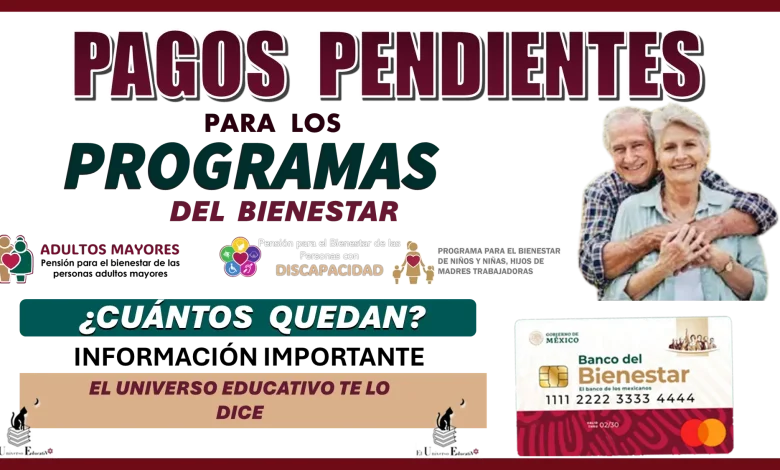 PAGOS PENDIENTES PARA LOS PROGRAMAS DEL BIENESTAR...¿CUÁNTOS QUEDAN?