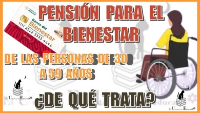 PENSIÓN PARA EL BIENESTAR DE LAS PERSONAS DE 30 A 59 AÑOS...¿DE QUÉ TRATA?