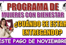 PROGRAMA DE MUJERES CON BIENESTAR | ¿CUÁNDO SE ESTARÁ ENTREGANDO ESTE PAGO DE NOVIEMBRE? 