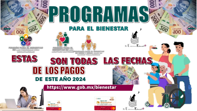 PROGRAMA PARA EL BIENESTAR | ESTAS SON TODAS LAS FECHAS DE LOS PAGOS DE ESTE AÑO 2024