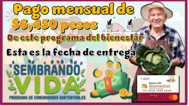 Pago mensual de $6,450 de este programa del bienestar...Esta es la fecha de entrega 