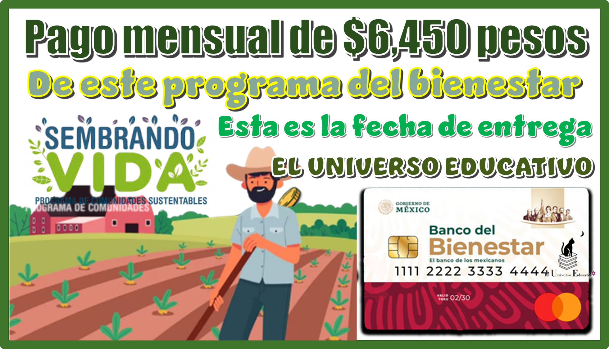 Pago mensual de $6,450 pesos de este programa del bienestar…Esta es la fecha de entrega