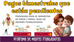 Pagos bimestrales que están pendientes | Programa de Madres Trabajadoras