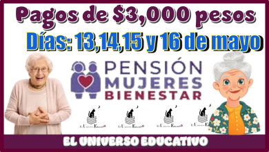 Pagos de $3,000 pesos | Días: 13,14,15 y 16 de mayo