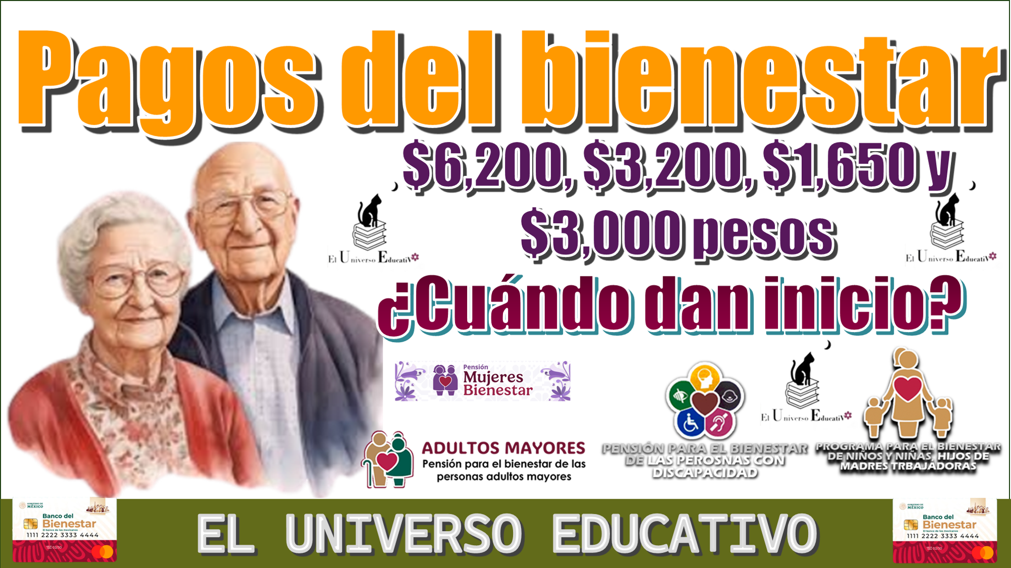 Pagos del bienestar de $6,200, $3,200, $1,650, $3,000 pesos| ¿Cuándo dan inicio?