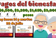 Pagos del bienestar de $6,200, $3,200, $1,650, $3,000 pesos| Hoy lunes 21 y martes 22 de julio