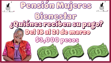 Pensión Mujeres Bienestar ¿Quiénes reciben su pago del 18 al 21 de marzo? |$3,000 pesos 