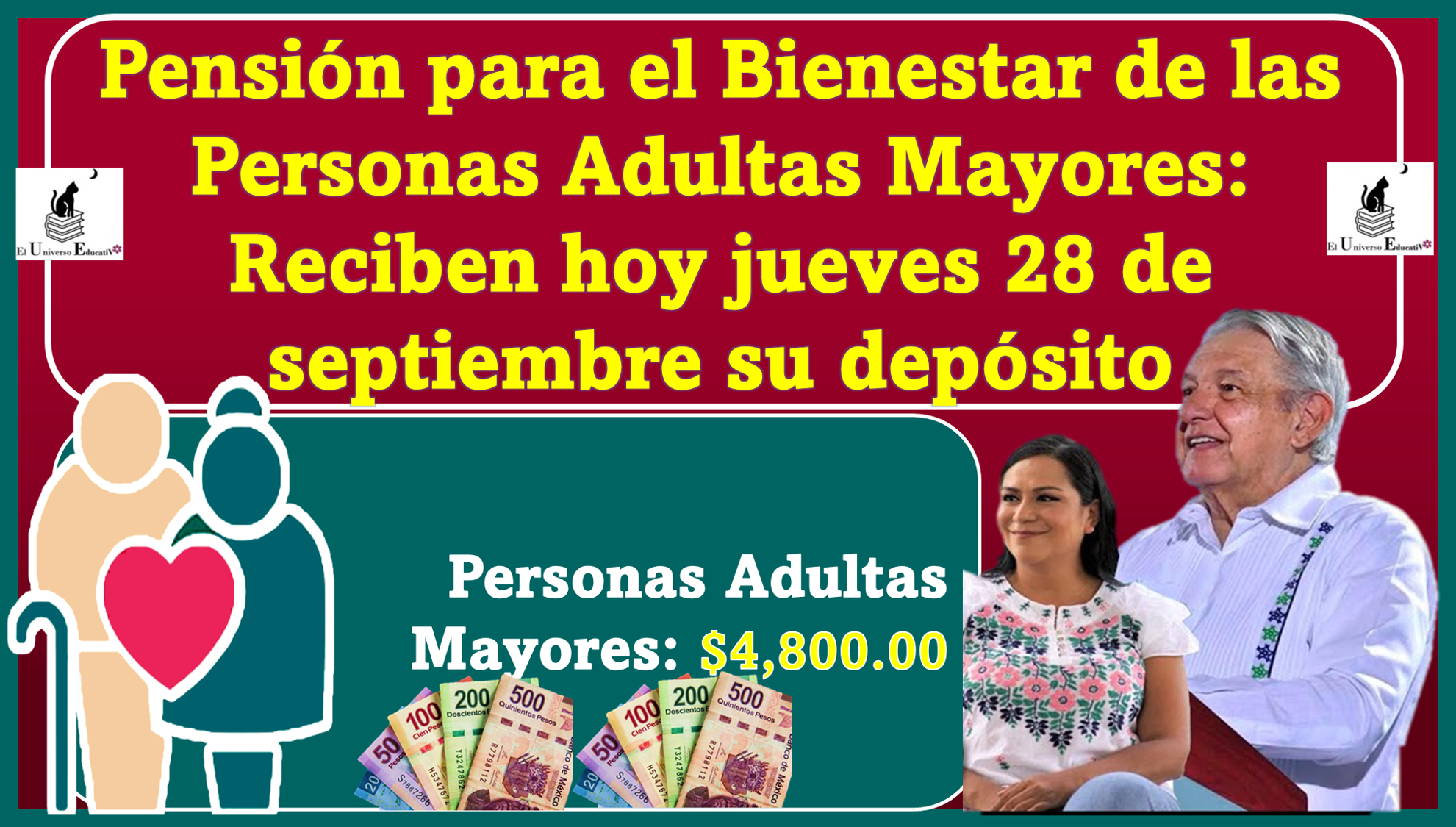 Pensión para el Bienestar de las Personas Adultas Mayores: Reciben hoy jueves 28 de septiembre su depósito bancario