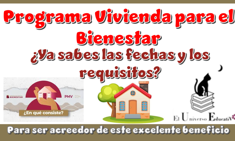 Programa Vivienda para el Bienestar | ¿ya sabes las fechas y los requisitos para ser acreedor de este excelente beneficio?