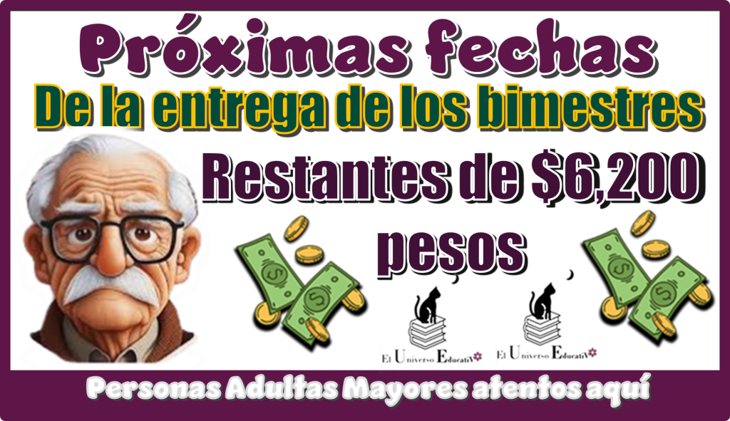 Próximas fechas de la entrega de los bimestres restantes de $6,200 pesos | Personas Adultas Mayores atentos aquí