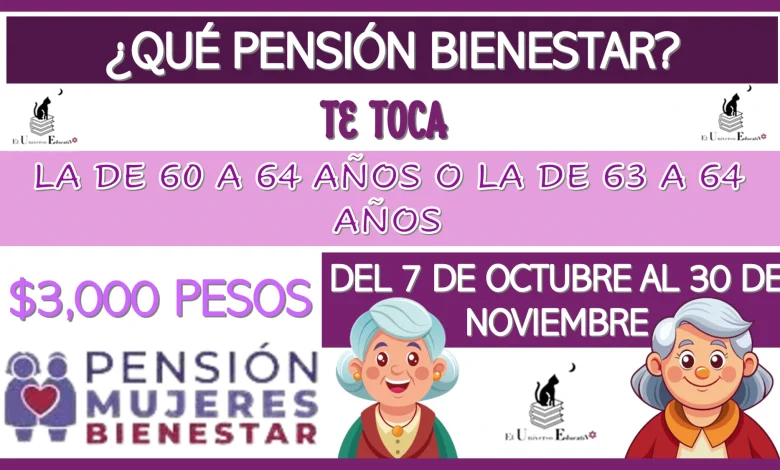 ¿QUÉ PENSIÓN BIENESTAR TE TOCA, LA DE 60 A 64 AÑOS O LA DE 63 A 64 AÑOS?