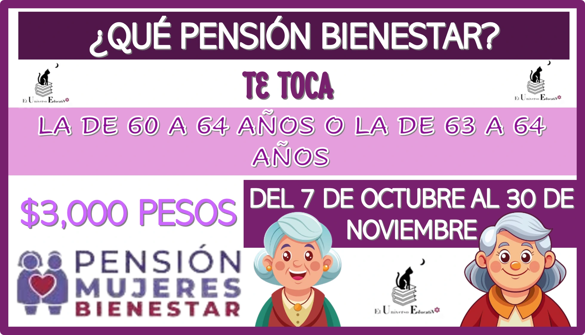 ¿QUÉ PENSIÓN BIENESTAR TE TOCA, LA DE 60 A 64 AÑOS O LA DE 63 A 64 AÑOS?