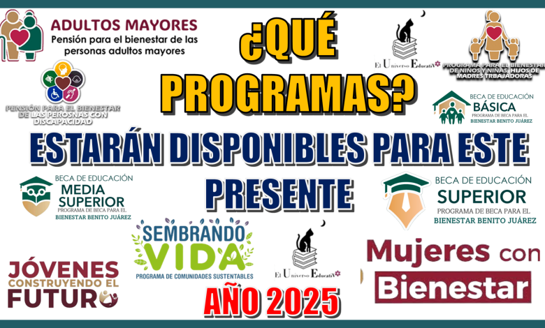 QUÉ PROGRAMAS ESTARÁN DISPONIBLES PARA ESTE PRESENTE AÑO 2025