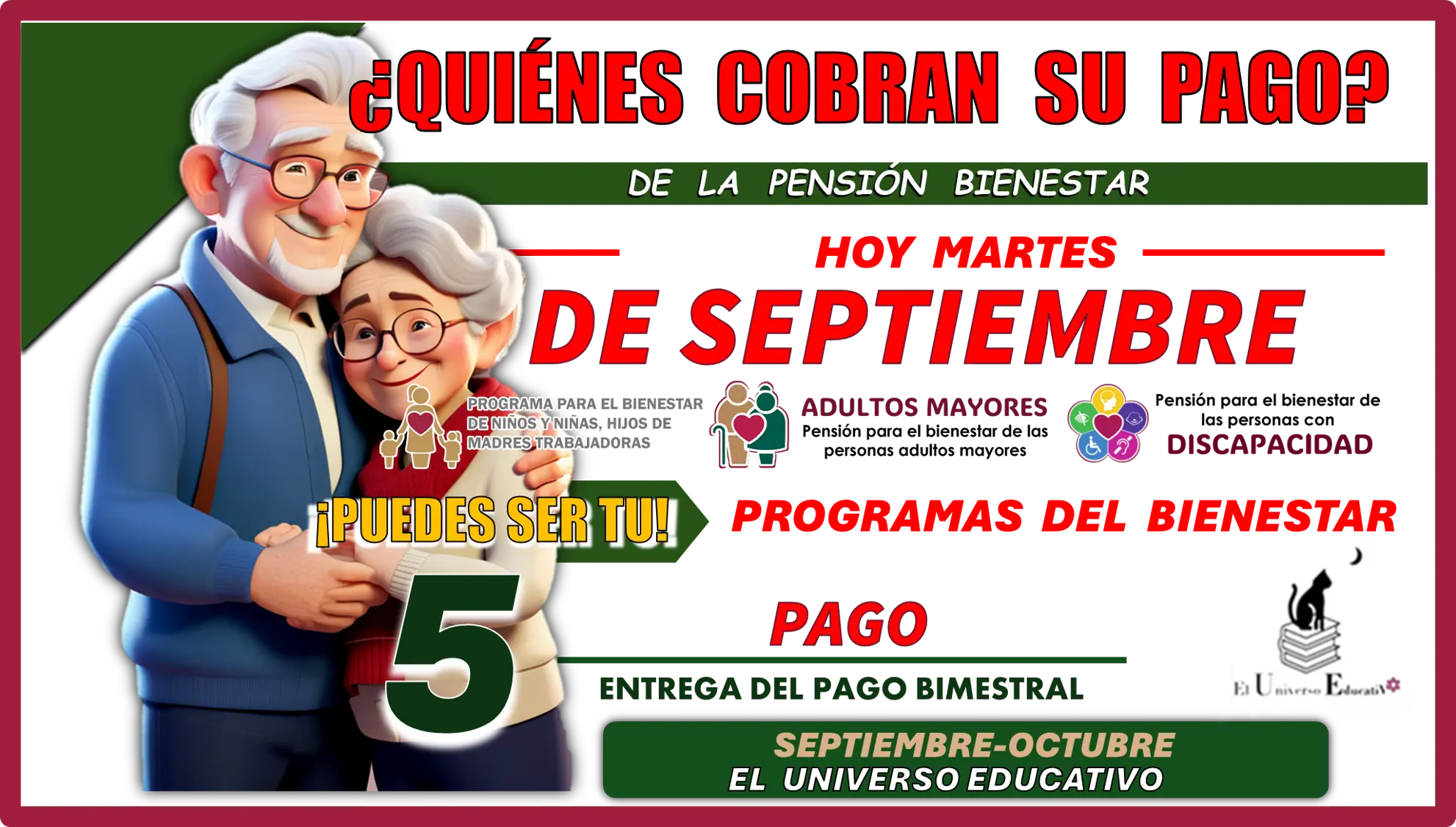 ¿QUIÉNES COBRAN SU PAGO DE LA PENSIÓN BIENESTAR HOY MARTES 3 DE SEPTIEMBRE?... PROGRAMAS DEL BIENESTAR 