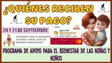 QUIÉNES RECIBEN SU PAGO 20 Y 21 DE SEPTIEMBRE PROGRAMA DE APOYO PARA EL BIENESTAR DE LAS NIÑAS Y NIÑOS 