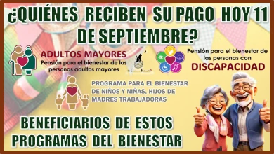 ¿QUIÉNES RECIBEN SU PAGO HOY 11 DE SEPTIEMBRE? | BENEFICIARIOS DE ESTOS TRES PROGRAMAS DEL BIENESTAR 