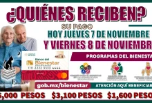 ¿QUIÉNES RECIBEN SU PAGO HOY 7 Y 8 DE NOVIEMBRE? | PROGRAMA DEL BIENESTAR 