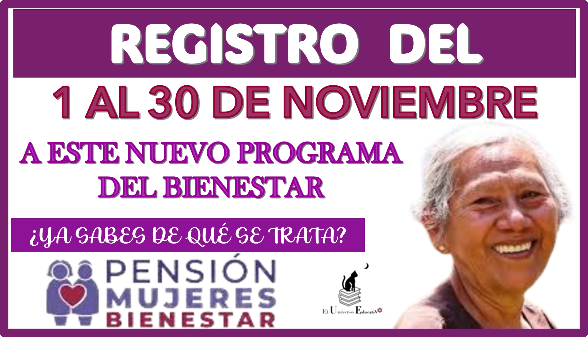 REGISTRO DEL 1 AL 30 DE NOVIEMBRE A ESTE NUEVO PROGRAMA DEL BIENESTAR...¿YA SABES DE QUÉ SE TRATA?