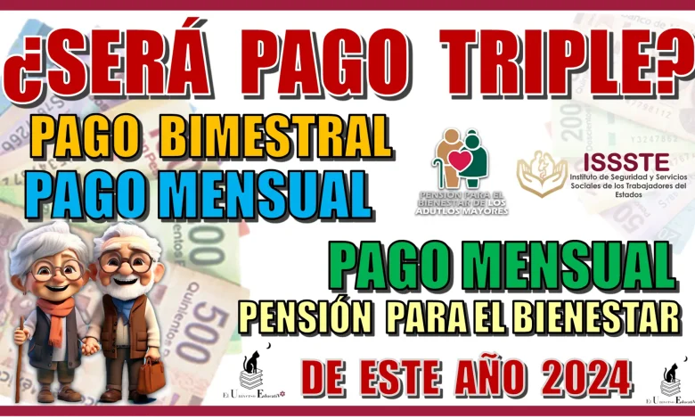 ¿SERÁ PAGO TRIPLE? | PAGO BIMESTRAL, PAGO MENSUAL MÁS EL AGUINALDO | PENSIÓN PARA EL BIENESTAR DE ESTE AÑO 2024. 